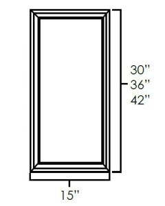 Rustic Hickory 30" Single Plain Glass Door